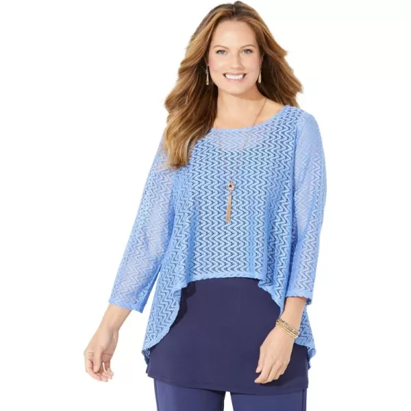 Catherines Women's Plus Size Anywear Double-Layer Tunic