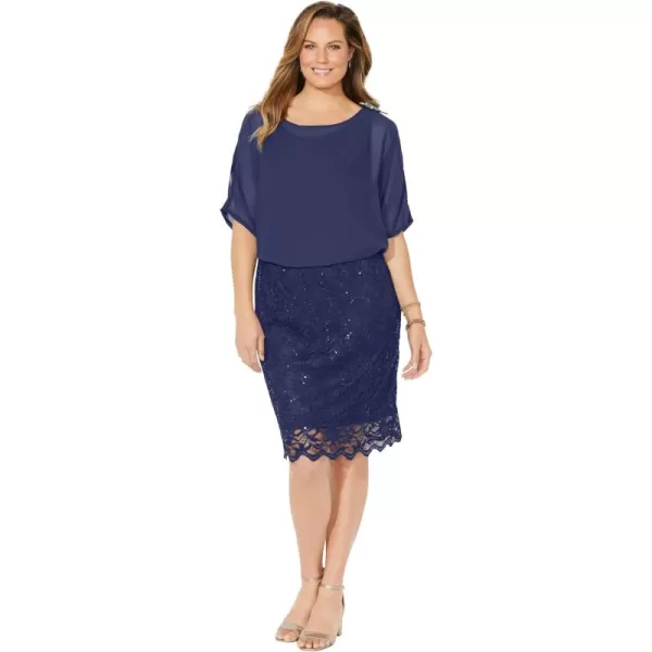 Catherines Women's Plus Size Embellished Open Sleeve Dress