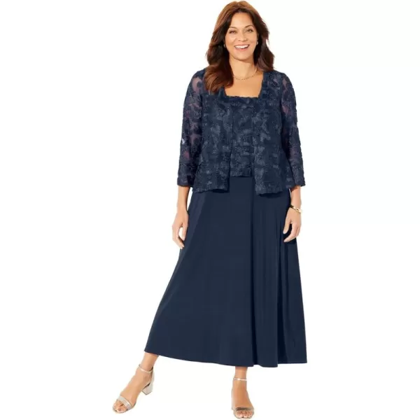 Catherines Women's Plus Size Embroidered Jacket Dress