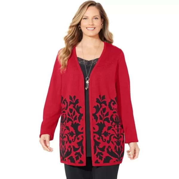 Catherines Women's Plus Size Jacquard Cardigan