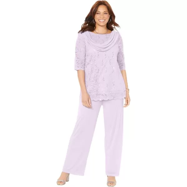 Catherines Women's Plus Size Sparkle &amp; Lace Pant Set