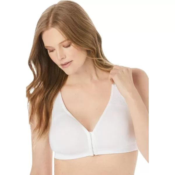Catherines Women's Plus Size Wireless Front-Close Cotton Comfort Bra