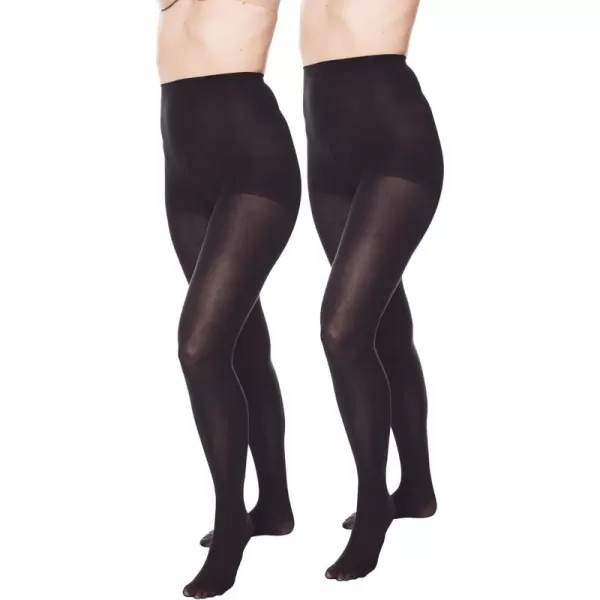 Comfort Choice Women's Plus Size 2-Pack Opaque Tights