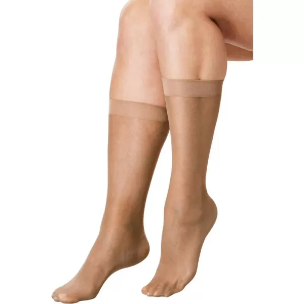 Comfort Choice Women's Plus Size 3-Pack Sheer Knee-High Socks Tights