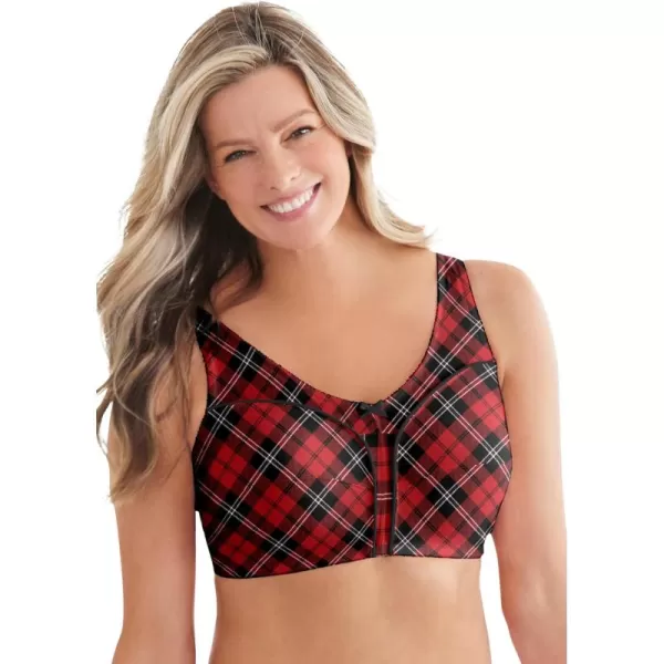 Comfort Choice Women's Plus Size Cotton Back-Close Wireless Bra