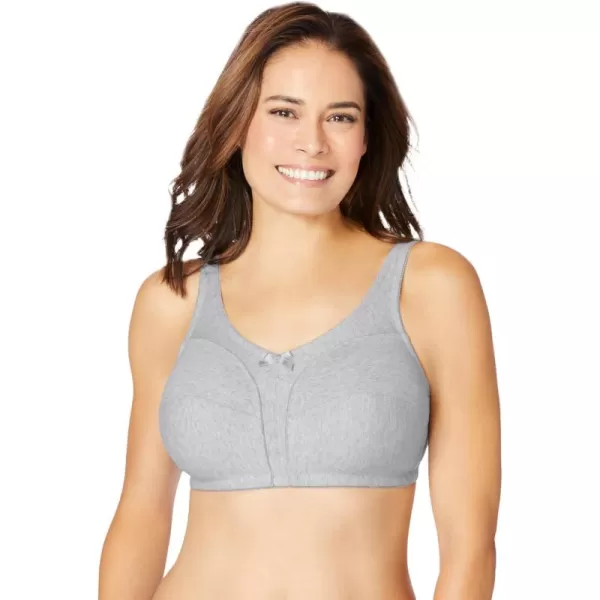 Comfort Choice Women's Plus Size Cotton Back-Close Wireless Bra