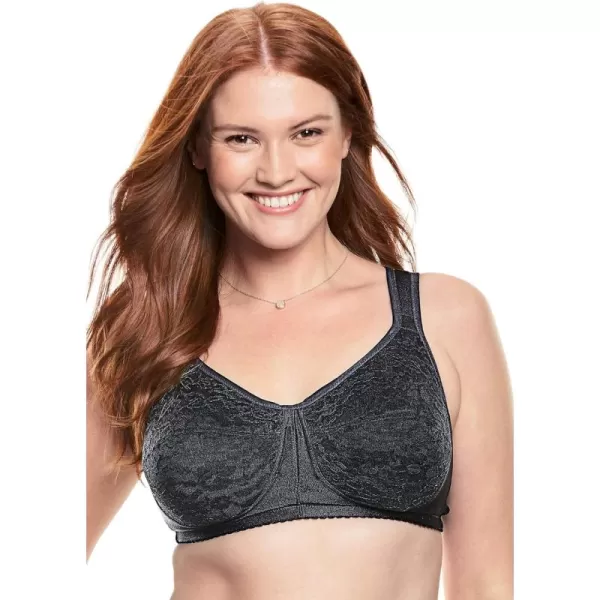 Comfort Choice Women's Plus Size Easy Enhancer&amp;Reg Lace Wireless Bra