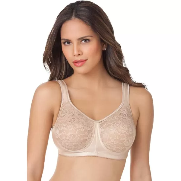 Comfort Choice Women's Plus Size Easy Enhancer&amp;Reg Lace Wireless Bra