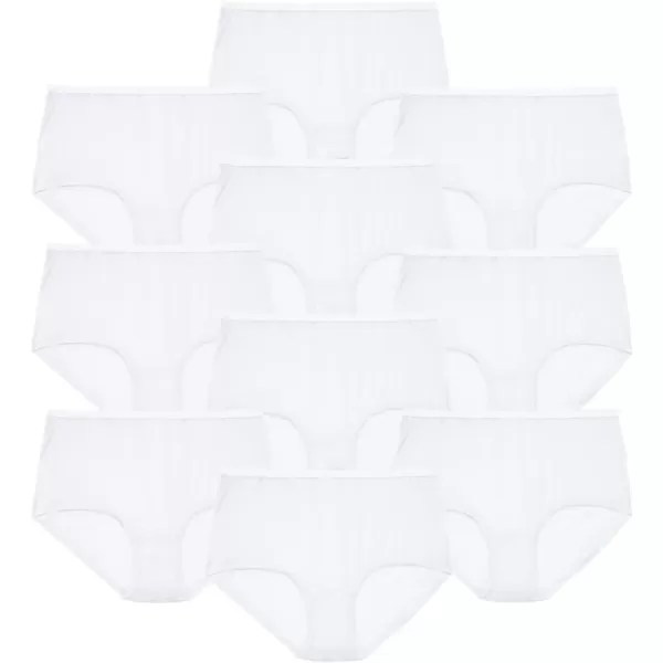 Comfort Choice Women's Plus Size Nylon Brief 10-Pack Underwear