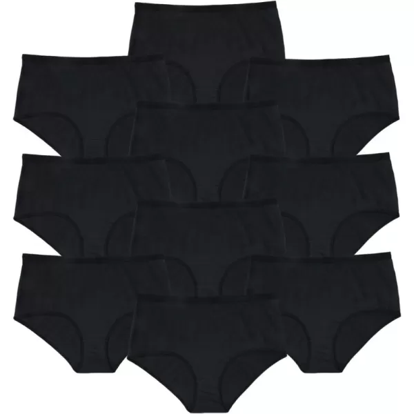 Comfort Choice Women's Plus Size Nylon Brief 10-Pack Underwear