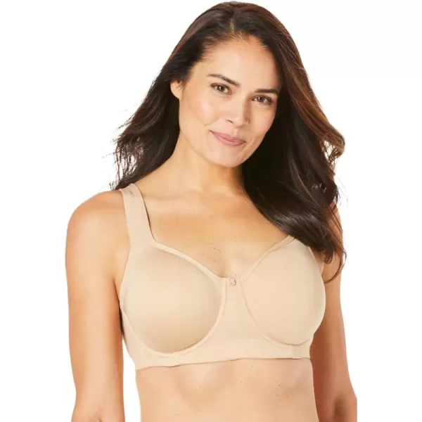 Comfort Choice Women's Plus Size Underwire Microfiber T-Shirt Bra