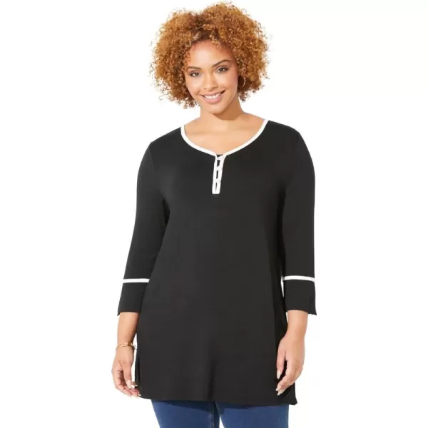 Liz&amp;Me Women's Plus Size Henley Top
