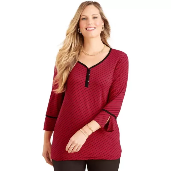 Liz&amp;Me Women's Plus Size Henley Top