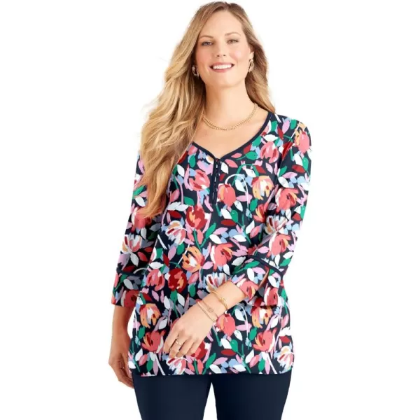 Liz&amp;Me Women's Plus Size Henley Top