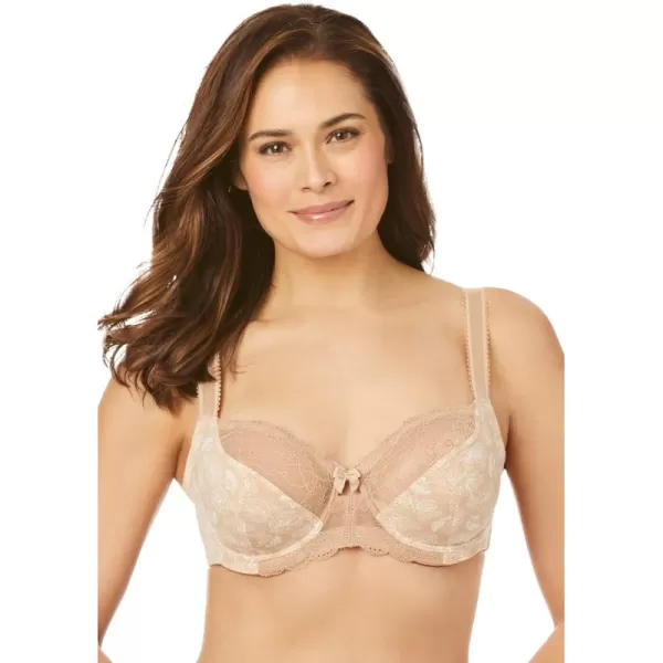 Women's Plus Size Lace-Trim Underwire Bra