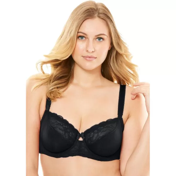 Women's Plus Size Lace-Trim Underwire Bra