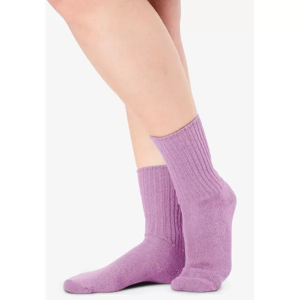 Comfort Choice Womens Plus Size 6Pack Rib Knit Socks TightsPastel Pack