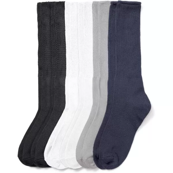 Comfort Choice Womens Plus Size 6Pack Rib Knit Socks TightsBasic Pack