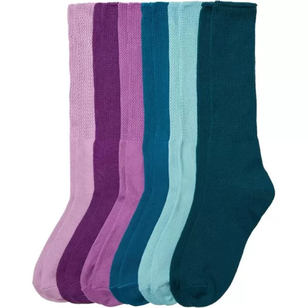 Comfort Choice Womens Plus Size 6Pack Rib Knit Socks TightsJewel Tone Pack