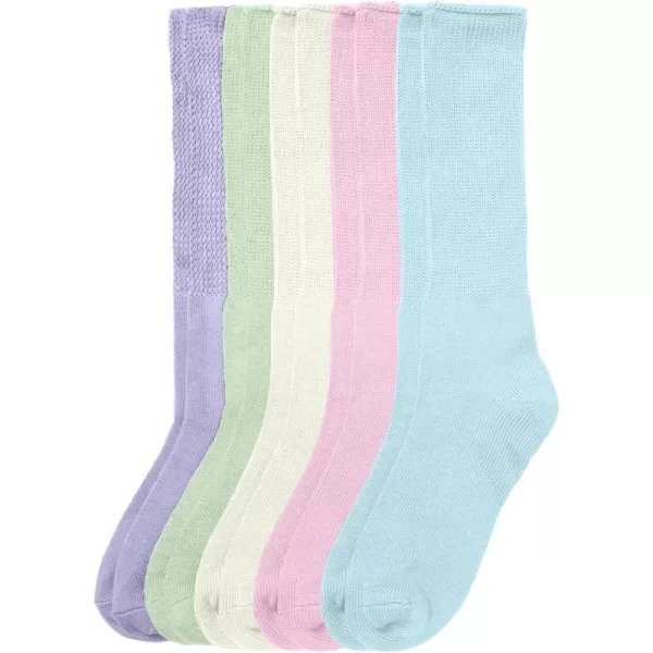Comfort Choice Womens Plus Size 6Pack Rib Knit Socks TightsPastel Pack