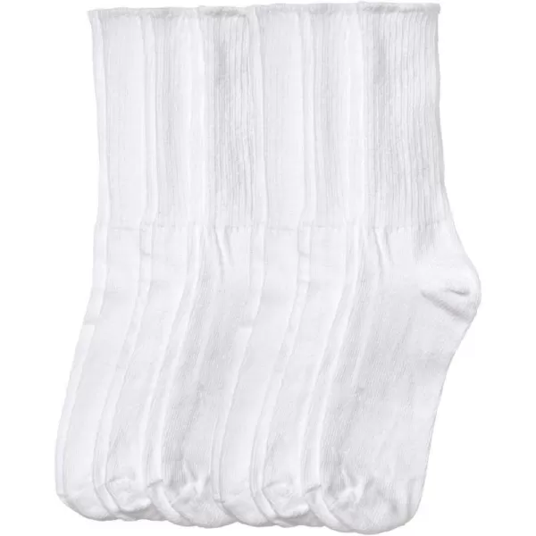 Comfort Choice Womens Plus Size 6Pack Rib Knit Socks TightsWhite