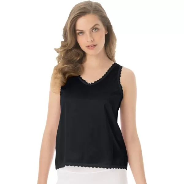 Comfort Choice Womens Plus Size LaceTrim CamisoleBlack