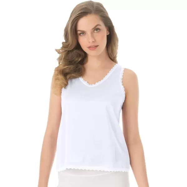 Comfort Choice Womens Plus Size LaceTrim CamisoleWhite