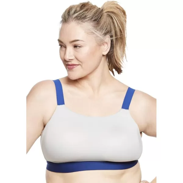 Comfort Choice Womens Plus Size ModerateImpact Sport BraPearl Grey