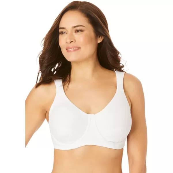 Comfort Choice Womens Plus Size Petal Boost Underwire BraWhite