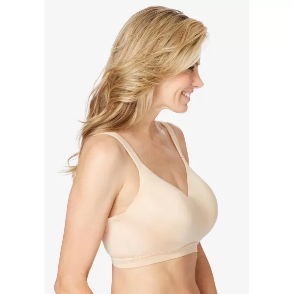 Catherines Womens Plus Size Solid FullCoverage Smooth NoWire BraToasted Almond