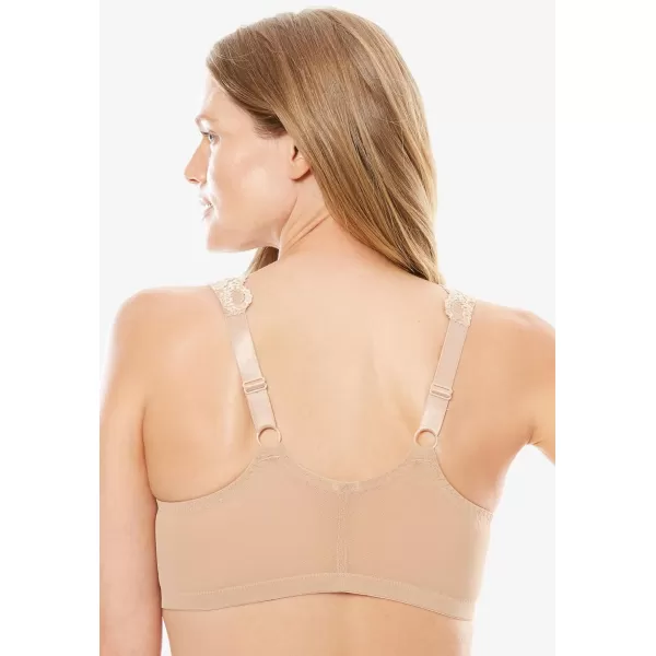 Comfort Choice Womens Plus Size Front Close Wireless Gel Strap BraSweet Coral