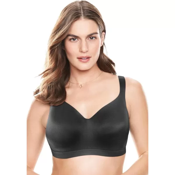 Catherines Womens Plus Size Solid FullCoverage Smooth NoWire BraBlack
