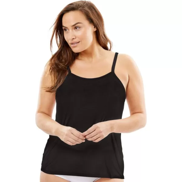 Comfort Choice Womens Plus Size Modal Cami Full SlipBlack