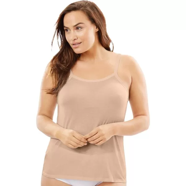 Comfort Choice Womens Plus Size Modal Cami Full SlipNude