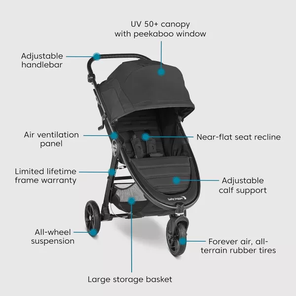 Baby Jogger City Mini GT2 All-Terrain Travel System | Includes City GO 2 Infant Car Seat, Jet