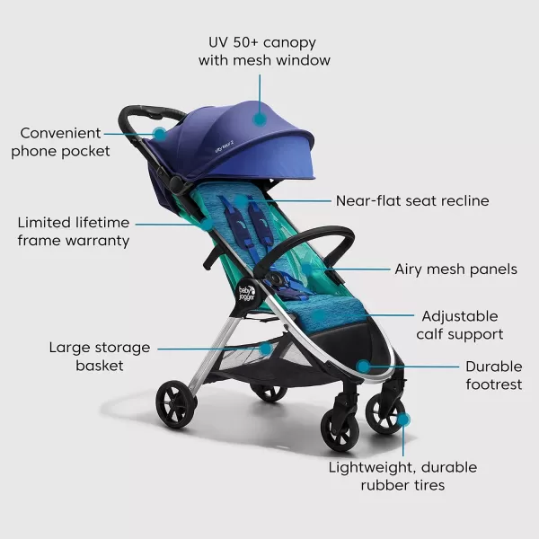 Baby Jogger City Tour 2 Ultra-Compact Travel Stroller, Jet