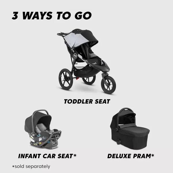 Baby Jogger Summit X3 Jogging Stroller - 2016 | Air-Filled Rubber Tires | All-Wheel Suspension | Quick Fold Jogging Stroller, Black/Gray