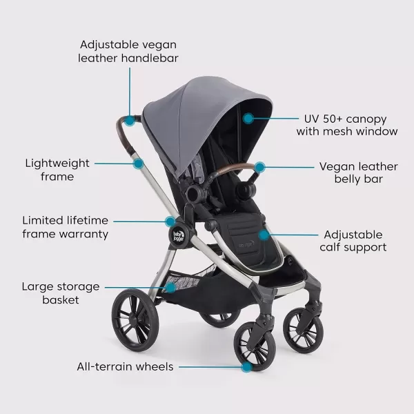 Baby Jogger® City Sights® Stroller - Convertible Stroller with Compact Fold, Dark Slate