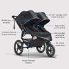imageBaby Jogger Summit X3 Double Jogging Stroller Midnight Black Buggy for Two Smooth Ride for Walking or Jogging Compact Fold Increased Airflow AllTerrain Air Filled Tires and AllWheel SuspensionMidnight Black