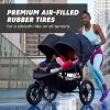 imageBaby Jogger Summit X3 Double Jogging Stroller Midnight Black Buggy for Two Smooth Ride for Walking or Jogging Compact Fold Increased Airflow AllTerrain Air Filled Tires and AllWheel SuspensionMidnight Black
