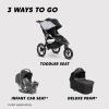 imageBaby Jogger Summit X3 Double Jogging Stroller Midnight Black Buggy for Two Smooth Ride for Walking or Jogging Compact Fold Increased Airflow AllTerrain Air Filled Tires and AllWheel SuspensionBlack  Gray