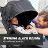 imageBaby Jogger Summit X3 Double Jogging Stroller Midnight Black Buggy for Two Smooth Ride for Walking or Jogging Compact Fold Increased Airflow AllTerrain Air Filled Tires and AllWheel SuspensionMidnight Black