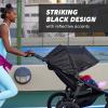 imageBaby Jogger Summit X3 Double Jogging Stroller Midnight Black Buggy for Two Smooth Ride for Walking or Jogging Compact Fold Increased Airflow AllTerrain Air Filled Tires and AllWheel SuspensionMidnight Black