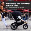 imageBaby Jogger Summit X3 Double Jogging Stroller Midnight Black Buggy for Two Smooth Ride for Walking or Jogging Compact Fold Increased Airflow AllTerrain Air Filled Tires and AllWheel SuspensionCity Royalty