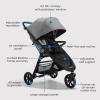 imageBaby Jogger City Mini GT2 AllTerrain Stroller Black Complete with Adjustable Handlebar HandOperated Parking Brake and car seat AdapterPike