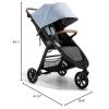 imageBaby Jogger City Mini GT2 AllTerrain Stroller Black Complete with Adjustable Handlebar HandOperated Parking Brake and car seat AdapterSlate Fog with Belly Bar and Leatherette Handlebar
