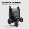 imageBaby Jogger City Mini GT2 AllTerrain Stroller Black Complete with Adjustable Handlebar HandOperated Parking Brake and car seat AdapterSlate Fog with Belly Bar and Leatherette Handlebar
