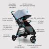 imageBaby Jogger City Mini GT2 AllTerrain Stroller Black Complete with Adjustable Handlebar HandOperated Parking Brake and car seat AdapterSlate Fog with Belly Bar and Leatherette Handlebar