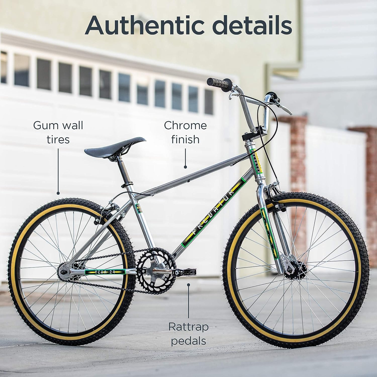 imageSchwinn Sting Pro and Predator Team BMX Bike for KidsYouth Retro Design SingleSpeed HiTen Steel Frame 20 or 24Inch Wheels Multiple ColorsPredator Team BMX Bike