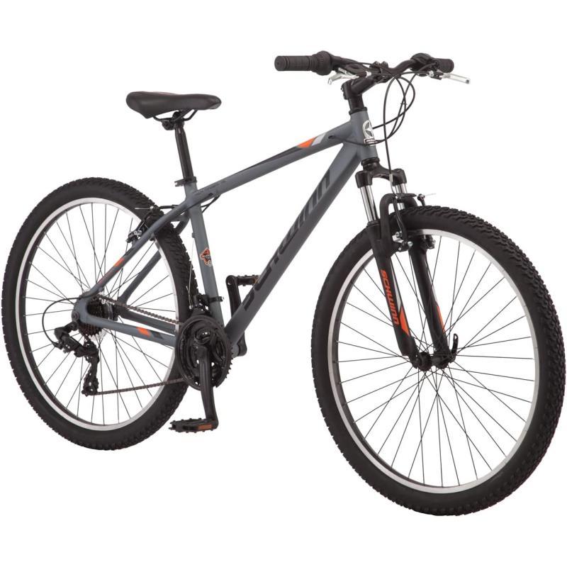 imageSchwinn High Timber Mountain Bike for Adult Youth Men Women Boys Girls 24 to 29Inch Wheels 7 or 21Speeds Front Suspension Aluminum and Steel Frame OptionsGrey